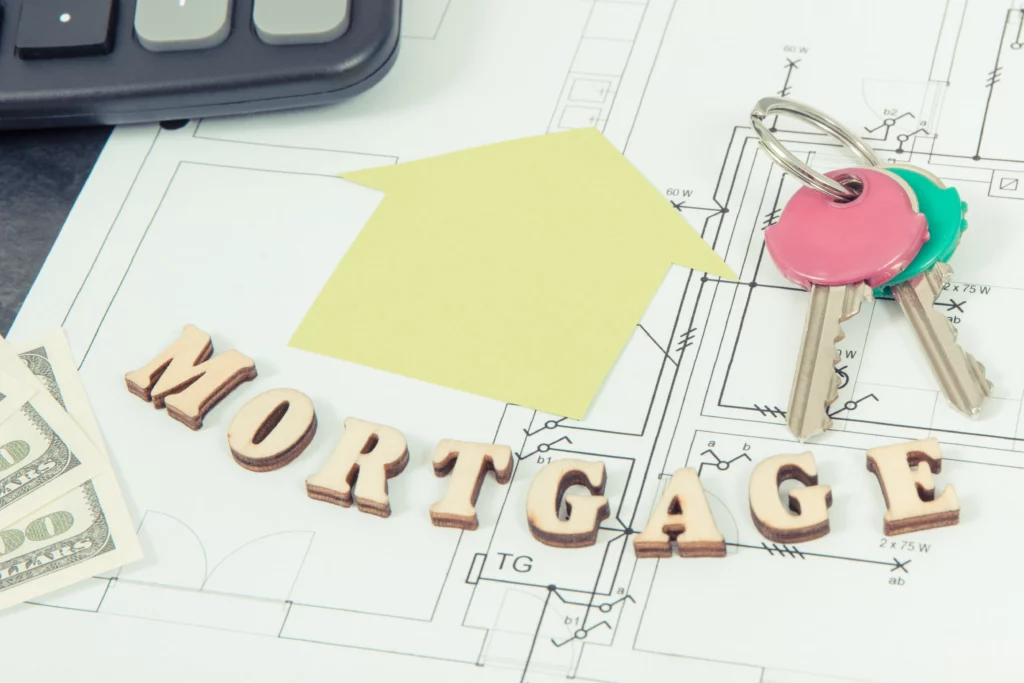 Mortgage documents, keys, and cash illustrating second mortgage or HELOC lien stripping in Kentucky bankruptcy.
